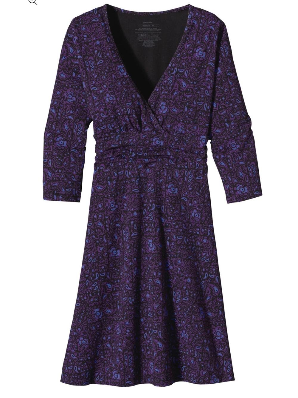 Patagonia Purple Paisley V‑Neck Mini Dress